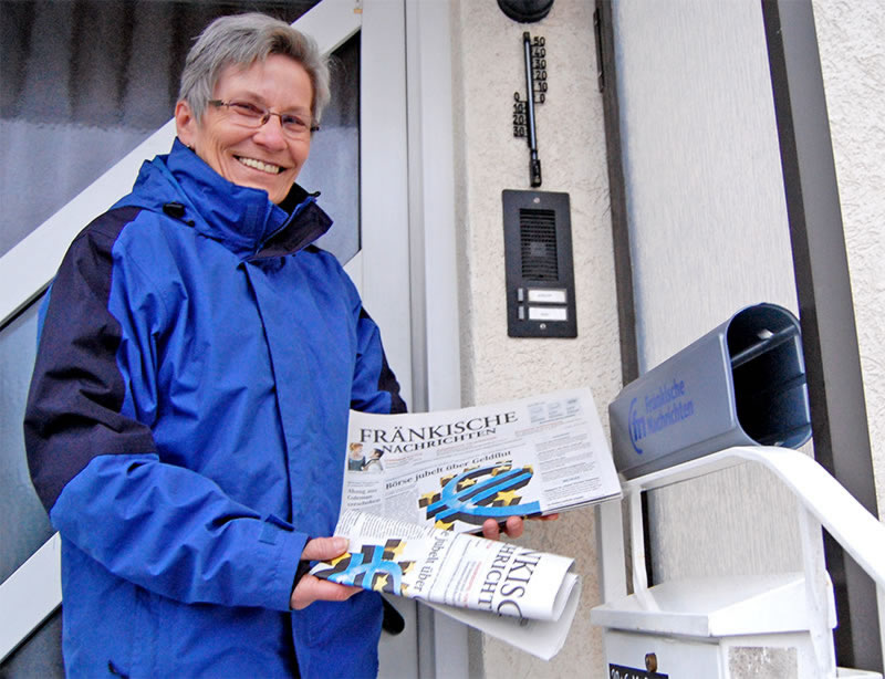 Zeitungszustellerin Anneliese Rost aus Walldürn